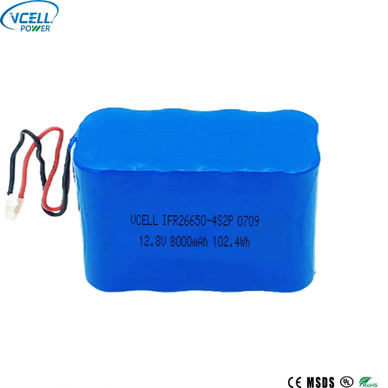 12.8V 8000mAh 26650 LiFePO4 Rechargeable Battery
